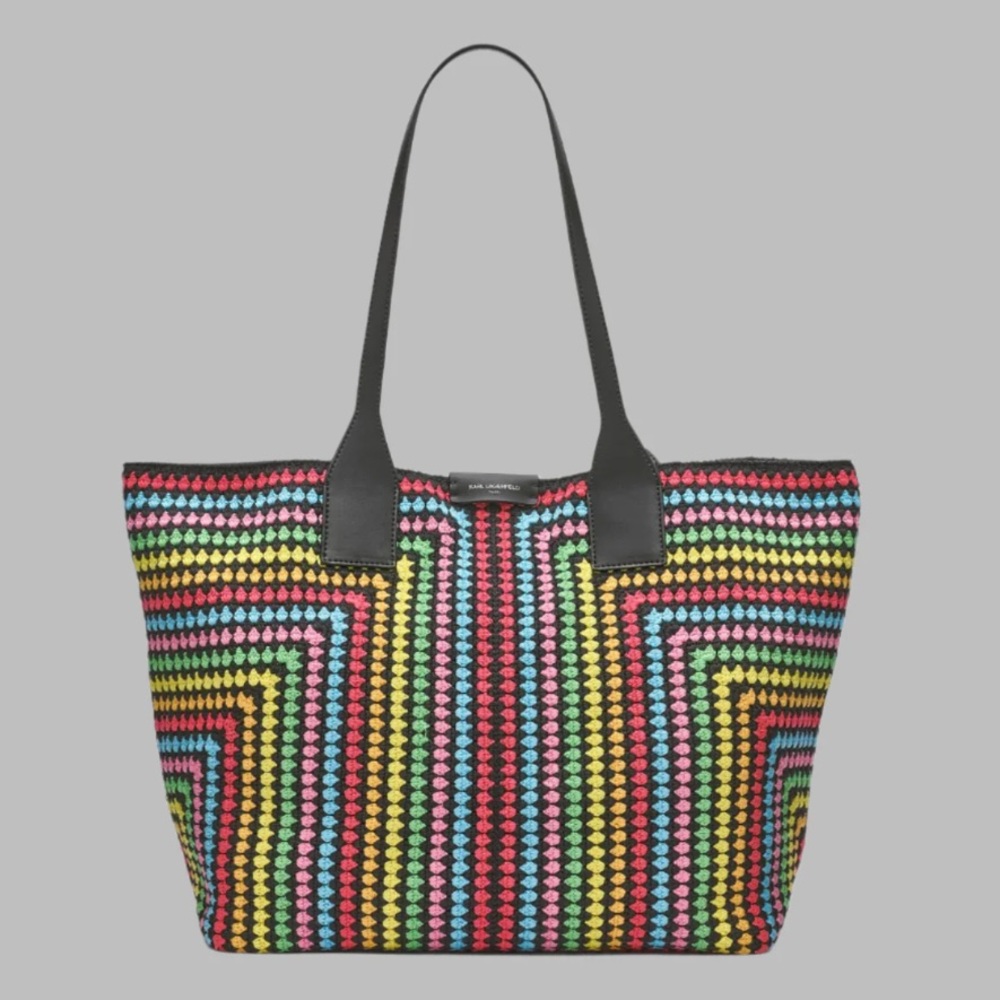 Crochet Tote - Black Multi USED ONCE